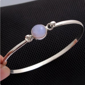 Mondstein Armreif, 925 Sterling Silber Armreif, Silber Schmuck, handgemachter Armreif, Cuff Armreif, Mondstein Armband, Edelstein Armreif Geschenk für sie