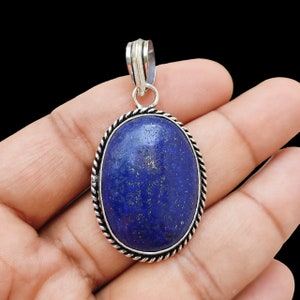 Lapis lazuli Pendant 925 Sterling Silver Handmade Pendant, Gemstone Pendant, Woman Necklace Pendant Silver Jewelry, Gift For Girlfriend