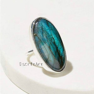 Genuine Labradorite Ring, Labradorite Silver Ring, Labradorite Ring, Labradorite Statement Ring, Labradorite Boho Ring, Big Gemstone Ring