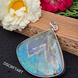 Regenbogen Mondstein Anhänger, Sterling Silber Anhänger, Mondstein Anhänger, Schöne Halskette, Geschenk für sie, Frau Anhänger, Weihnachtsgeschenk