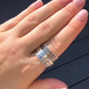 Spinner Ring, Worry Ring, Sterling Silver Ring for Women, Boho Chunky Ring, Wide band Fidget Ring, Ethnic Handmade Meditation Ring