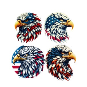 アメリカのハクトウワシ svg、旗の鳥 svg、バンドル svg 鳥、米国、愛国心、米国、デジタル svg