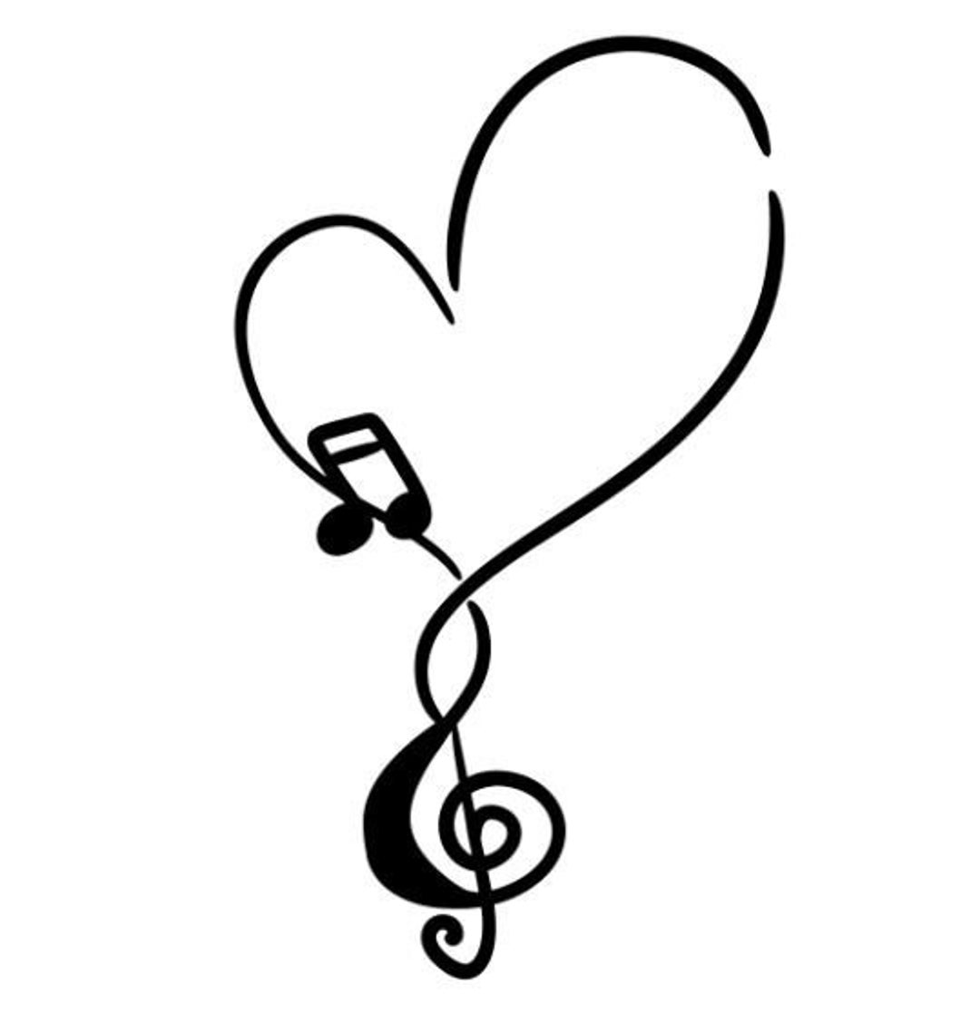 Musical Note Heart Instant Download SVG, Digital Download,mothers Day