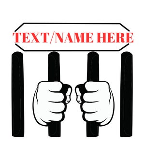 Monogramm Hinter Gittern Lock up Text Confine Prison Crinellen Incarcerate Inmate Pen Tattoo Cut ClipArt digitaler Download svg weihnachten
