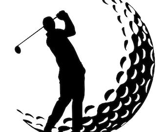 Golf divertido SVG-PNG, pelota de golf, logotipo de golf, descarga digital