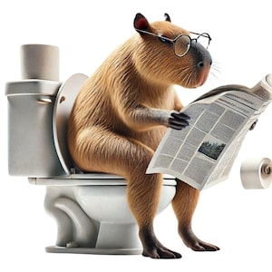 Capybara svg, Funny Bathroom Cute Capybara Art Capybara digital Capybara Print Kids Bathroom Whimsy Animal Art Capybara Reading svg