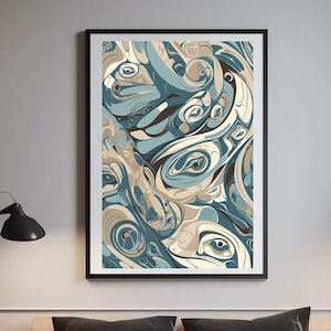 Abstract Wall Decor - Modern Indigenous Art, Perfect for Stylish Interiors