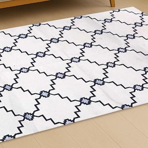 Handwoven Cotton Flatweave Area Rug, Modern Rug, Flatweave Rug, Custom Rug, Living Room Rugs, Bedroom Rugs, Area Rugs