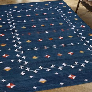 Cotton Flatweave Rug 7x10 - Durable, Soft Area Carpet for Living Room, Bedroom & Hallway, Natural Fiber Floor Decor