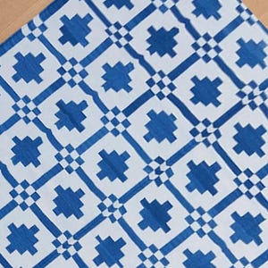 Blue And White Rug, Handmade collon flat weave Rug- Custom Rug, Area Rug, Cotton Dhurrie, Rugs For Bedroom, 6x9, 8x10, 9x12 Rug