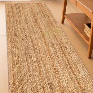 Jute Runner Natural Jute Runner Rug, Bohemian Jute Rug, Jute Runner Rug, Natural Fiber Runner Rug, Custom Size Runner Rug
