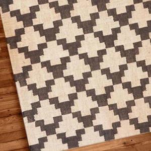 Handmade Wool Rug, Navajo Kilim Rug, Aztec Rug, Accent Rug, Black Design Kilim Dhurrie Rug, Outdoor Rug, Bedroom Rug