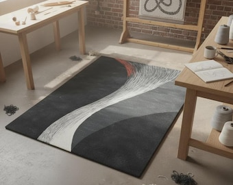 Handgetufteter Geometrischer Teppich | Modernes Abstraktes Block Design