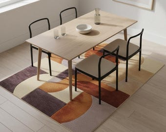 Handgetufteter Teppich, Geometrischer Teppich für Kinderzimmer, Wohnzimmer