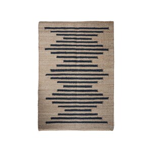 Jute Hemp Area Rug, Black Stripes Rug, Custom Size Bohemian Carpet, Handwoven Natural Fiber Rug, Home Decor Floor Rug, Eco Friendly Jute Rug