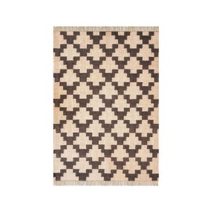 Handwoven Kilim Rug, Indian Dhurrie Rug, Black White Area Rug, Custom Size Carpet, Boho Floor Rug, Rectangle Flatweave Rug, Ethnic Decor Rug