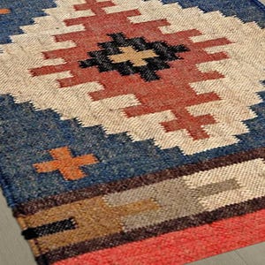 5x8 Wool Jute Kilim Rug, Home Decor Rugs, Custom Size Wool Rug, Vintage Area Rug, Handmade, Wool and Jute Rug Handwoven, Kilim Dhurrie Rug