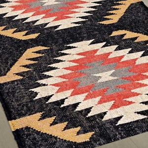 4x6 Ft Custom Hand Woven Navajo Kilim Rug, Handmade Rug For Home And Living Room, Kitchen Rug, Boho Scandinavian Decor