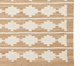 5x8, 9x12, 8x10 Ft Jute Rug, Ivory Diamond Natural Jute, Handmade Woven Natural Jute Rugs, Jute Bed Side Rug, Jute Area Runner, Traditional