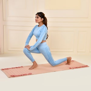 Bio-Baumwolle Yogamatte, 70x150 cm, Kräuterteppich, Yogamatte für drinnen und draußen, Morgen-Fitnessteppich, nachhaltige Matte