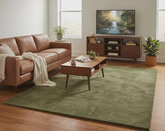Weicher, handgetufteter Plüschteppich - moderner Teppich für Wohnzimmer, Schlafzimmer und Wohnzimmer