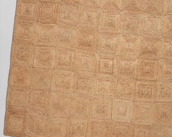 Jute vloerkleed groot, jute vloerkleed 8 x 10 ft, geelbruin vloerkleed 10 x 14 massief hennep vloerkleed, Indiaas handgemaakt massief natuurlijk gevlochten jute vloerkleed