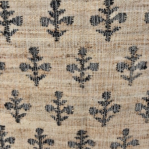 Handwoven Cotton & Jute Rug – Black, Beige Multicolor Boho Dhurrie, Handmade Cotton Jute Rug, Eco-Friendly Handmade Rug
