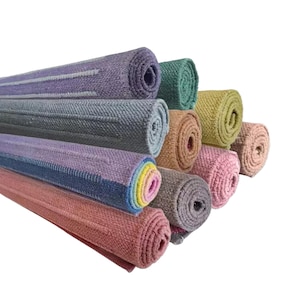 Esterilla de yoga de algodón ecológica: antideslizante, ligera, lavable, hecha a mano, de 0,6 x 1,8 m, ideal para yoguis y amantes de la meditación.