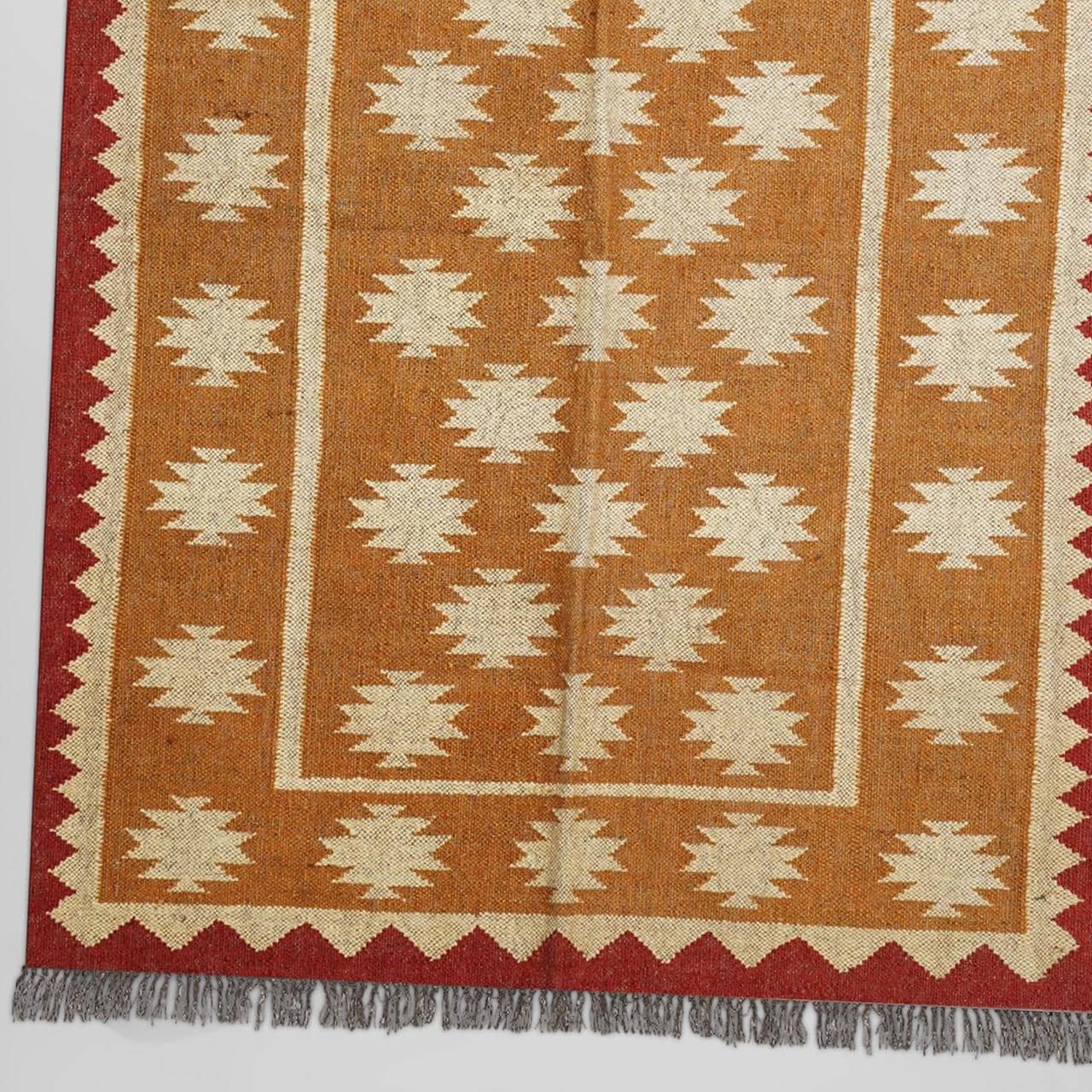 5x8 Area Kilim Rug, 5x8 Wool Jute Flatweave Rug, Handmade Boho Rug, Indian Dhurrie Carpet, Aztec Kilim Rug, Navajo Style Custom Rug