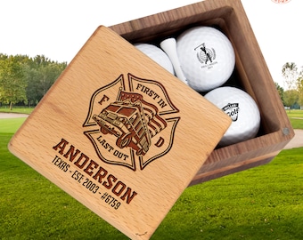 Personalized Fathers Day Gift, Golf Gift for Dad Grandpa Husband, Firefighter Gift for Dad from Kids Wife, Custom Fireman Father's Day Ideas