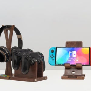 Unique Game Gift for Teenage Boy, Gamers, Game Lover - Handmade Controller Organizer with Headphone Holder, Phone Stand & Controller Stand