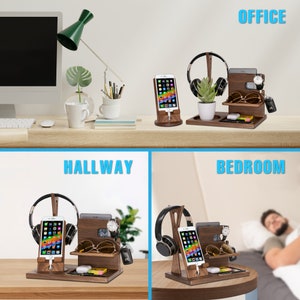 Personalized Football Player Gift, My Heart is on the Line - Unique Headphone Organizer for American Football Fans, Graduation, Birthday