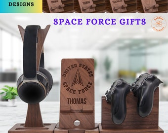 Game Gifts for Space Force on Grad Bday Xmas. Custom Air Force Game Controller Stand for Space Force Day Organizer, US Space Force Gift