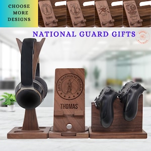 Game Gifts for National Guard on Bday Xmas. Personalized Air National Guard Game Controller Stand for US Air National Guard, Air Army Gift
