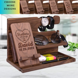 Valentine Gift for Brother from Sister with Heart Love for Him, Brother Will Always Be. Personalized Long Distance Brother Docking Station