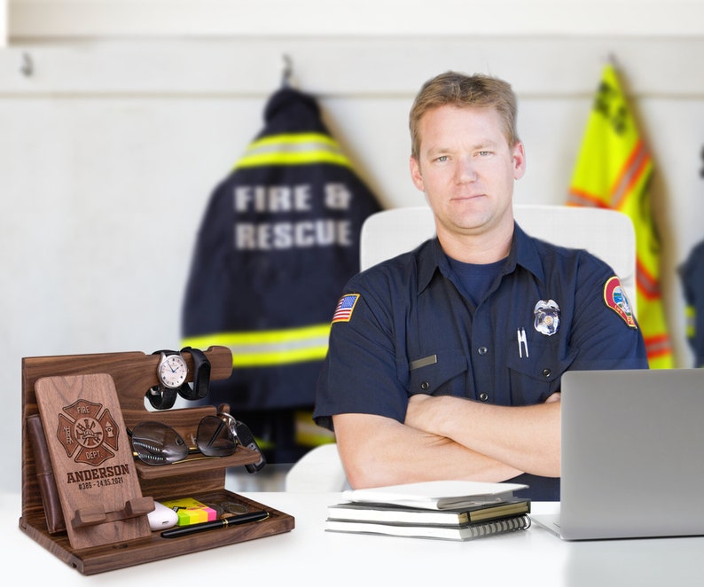 Gift for Firefighter - Unique Docking Station, Wallet Stand, Watch ...