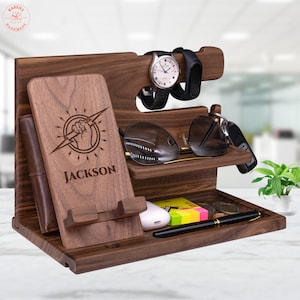 Custom Electrician Gift  with Electrical Worker Superhero Fist on Docking Station. Birthday Gift for Master Electrician Retirement Gift