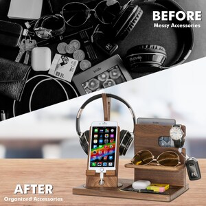 Personalized Football Player Gift, My Heart is on the Line - Unique Headphone Organizer for American Football Fans, Graduation, Birthday