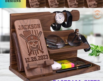 Sentimental Gifts for Baseball Fathers Day, Baseball Coach Gift for Daddy from Daughter, Custom Baseball Phone Stand for Father Son Matching