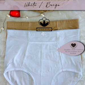100% Natural Cotton High Waist Panty for Women 2-Pack, Cotton High waist Underwear 2-Pack, Valentines Day Gift for Her, Palermis