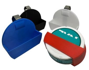 Soporte para latas de bolsitas de nicotina, compatible con latas ZYN – Organizador con clip para parasol de coche