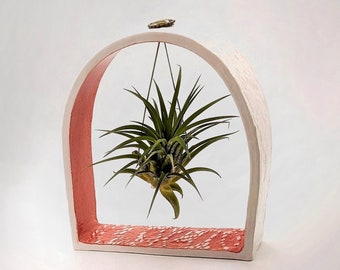 Air plant pot for Bohemian desktop, Air plants hanging holder, Ceramic handicrafts for plants