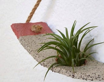 Suporte para plantas aéreas em cerâmica feita à mão: vaso de parede de cerâmica