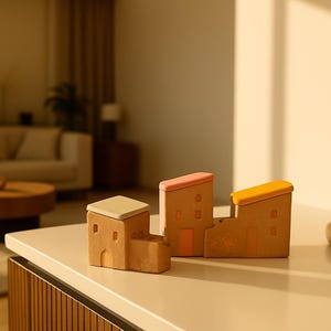 Handmade Ceramic House Planter: Miniature Succulent Pot.