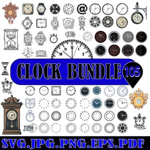 Clock Face SVG Bundle, Wall Clock Svg, Clock Svg, Clock Numbers Svg, Clock Face Template Svg, Roman Numeral Clock, Clock Face Silhouette,