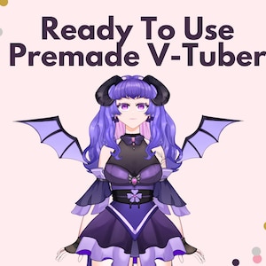 Ready To Use Premade Full Body VTuber Purple Devil Girl Fully Designed Fully Rigged Digital Download Vtube Studio Model Vtuber