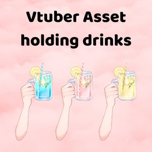 Activos de Vtuber que contienen bebidas (3 variaciones de color) Descarga PNG