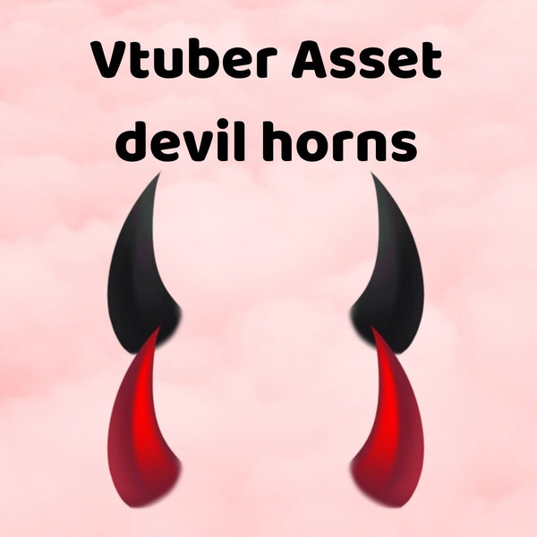 Vtuber Asset Devil Horns PNG (2 Colors Included)