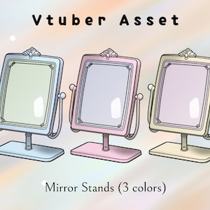 Vtuber Asset Mirror Stand (3 Colors) Instant Download PNG Files