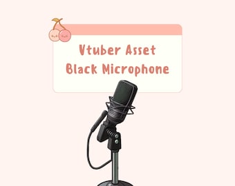 Vtuber Asset Black Microphone Stand Instant Download